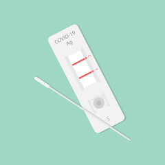 Rapid antigen test kit set (ATK) for Covid-19. Vector illustration. © Pacharee