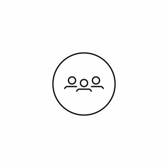 People Icon Vector in Line Style. Group Sign Symbol
