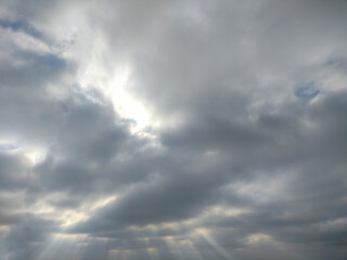Clouds in the sky. The sky was overcast with various clouds. 