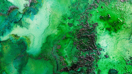 Green alcohol Ink fluid background. Art painting
