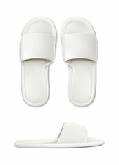 3d realistic vector icon set. White home sleppers in side and top view. Spa, massage template.