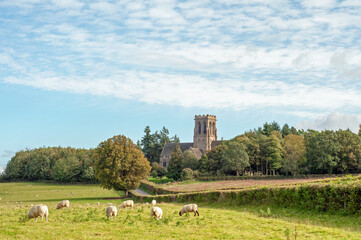 Belmont abbey in the autumn.