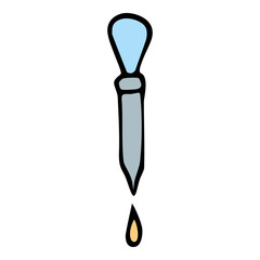 Pipette dropper medicine chemistry physics genetics science education doodle vector illustration icon