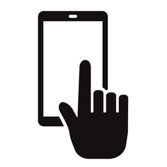 シンプルスマホ操作モノクロアイコン/白背景