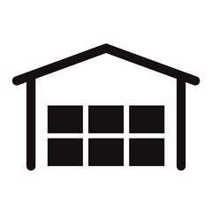 物流倉庫シンプルモノクロアイコン/白背景