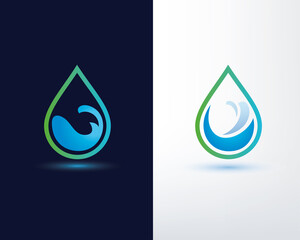 water drop stylized symbol, logo template - 486713018