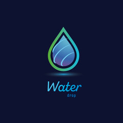 water drop stylized symbol, logo template - 486713029