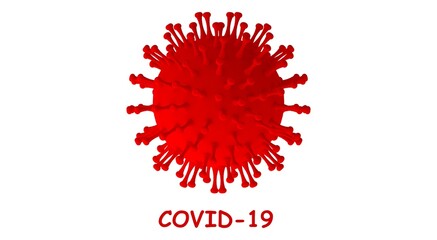Covid-19 red virus presentation 3D rendering