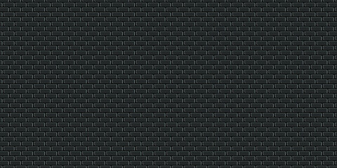 Black brick wall geometric pattern vector background.	