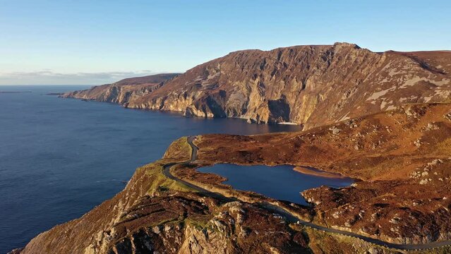 Aerial view of the Slieve League cliffs in County Donegal, Ireland