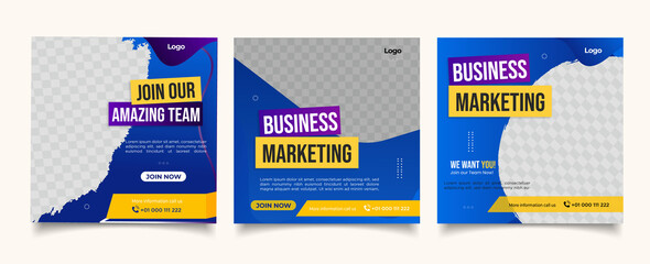 Digital business marketing banner for social media post template	