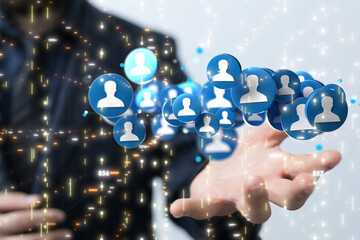 videoconference group of people talking in social network