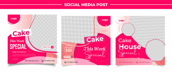 special cake banner for social media template post	
