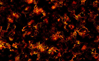 Ground hot lava burning coals crack background. Burning ground - Armageddon or Hell Concept. burning coals of the underworld. Danger terrain heat- 3d illustration fluid metal. 