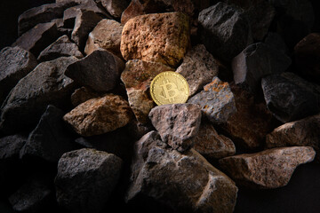 Bitcoin mined on natural rock