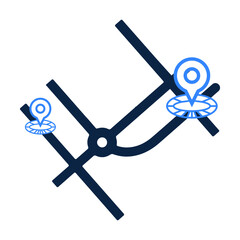 Location and map or travel icon