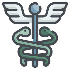 caduceus line icon