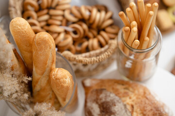 baguettes and grissini closeup