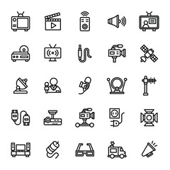 television icon set illustration vector graphic