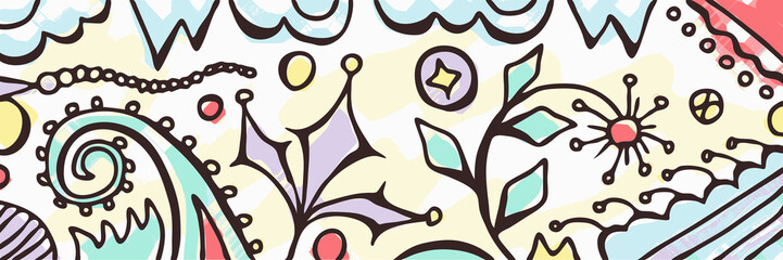 Abstract vector background. Handmade drawing, floristry, fictional view.