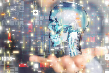 digital medical futuristic interface 3D rendering