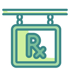 pharmacy blue line icon