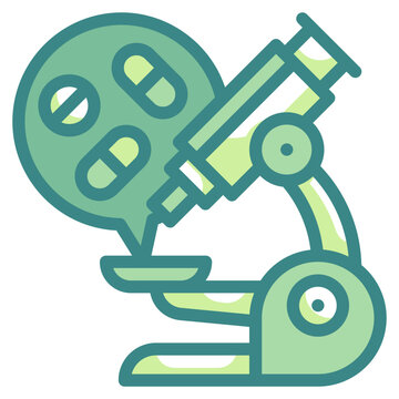 microscope blue line icon