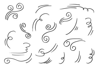 doodle wind illustration vector handrawn style isolated on white background.