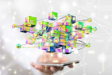 Futuristic in Industry 4.0 and business virtual diagram