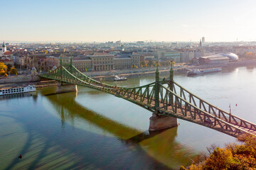 Fototapeta na wymiar Elisabeth (Erzsebet) bridge over Danube river in Budapest, Hungary