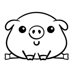 Funny pigs vector illustration. Cute farm animal character.