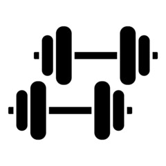 Dumbbell Flat Icon Isolated On White Background