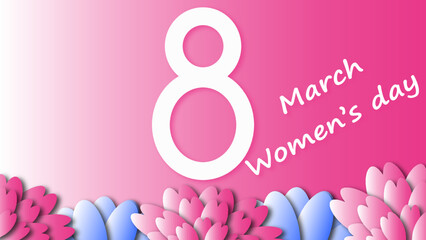 Floral vector greeting card for 8 March