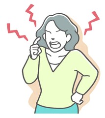 ガミガミと文句を言う女性