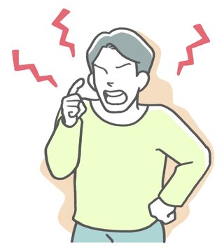 recommend clip art: ガミガミと文句を言う男性