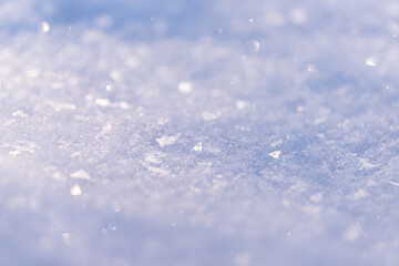 macrophotography of snow. large flakes of snow, snowdrift