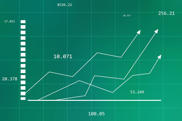 2d rendering Stock market online business concept. business Graph 