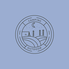 adventure camp outdoor logo vector symbol illustration design
