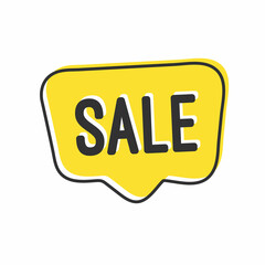 flat speech bubble shaped banners, price tags, stickers, badges illustration.
