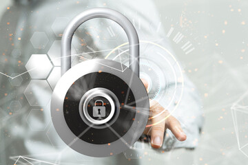 abstract lines with dots over dark background.