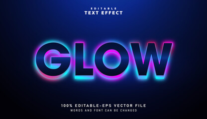 3D Glow text effect - Editable text effect