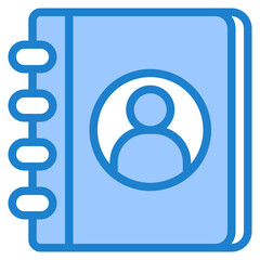 address book blue style icon