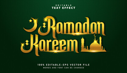 3D Ramadan Kareem text effect - Editable text effect