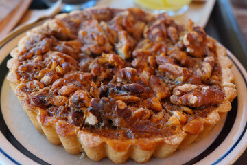 It is a pie baked with various nuts.