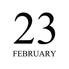 23 February Icon Vector Illustration . Date , Day Of Mouth	