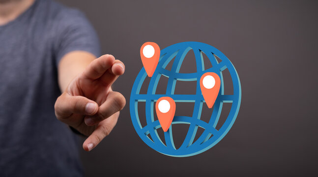 Global telecommunication network around the World with connections between data centers or satellites. Planet Earth from space, concept for connected