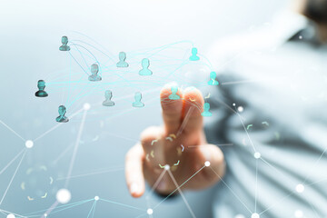 Global network. Blockchain. 3D illustration. Neural networks and artificial intelligence. Abstract