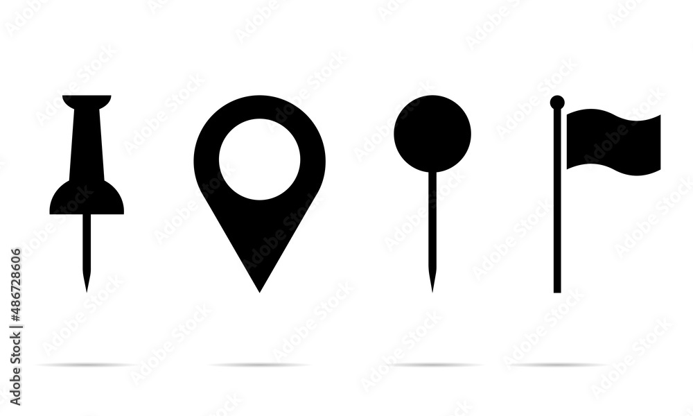 Poster location pin vector sign. map pin point icons set. search icons vector.