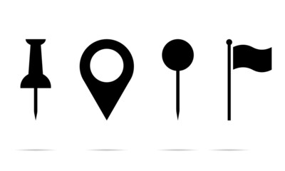 Location pin vector sign. Map pin point icons set. Search icons vector.