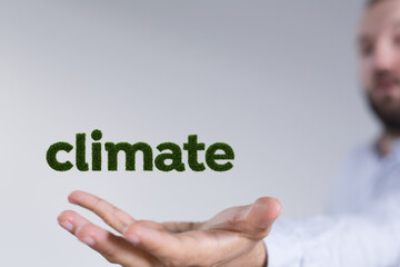 green climate change eco in hand